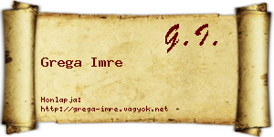 Grega Imre névjegykártya